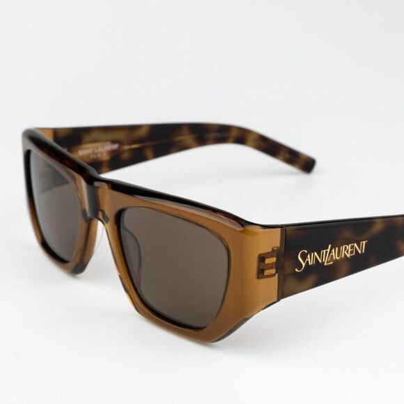 NEW Saint Laurent SL740 002 Brown Havana Square Unisex Sunglasses - Picture 8 of 12